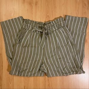 zara green striped pants